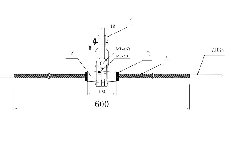BỘ TREO ĐỠ CÁP QUANG ADSS KV100