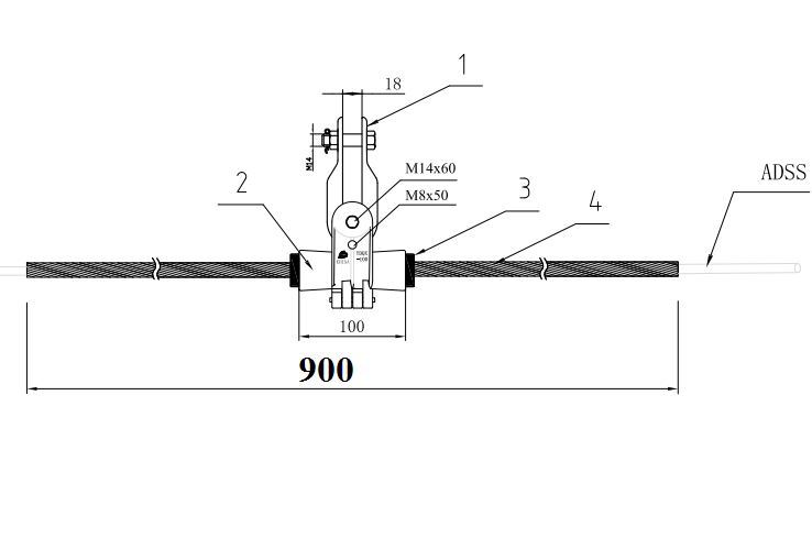 BỘ TREO ĐỠ CÁP QUANG ADSS KV200
