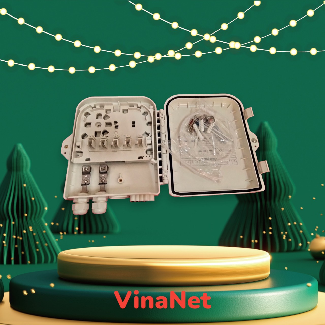 ODF 08Fo Outdoor nhựa Full phụ kiện