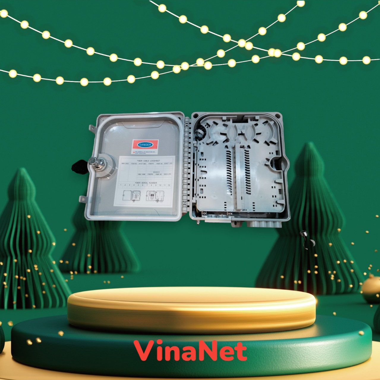 ODF 12Fo Outdoor nhựa full phụ kiện